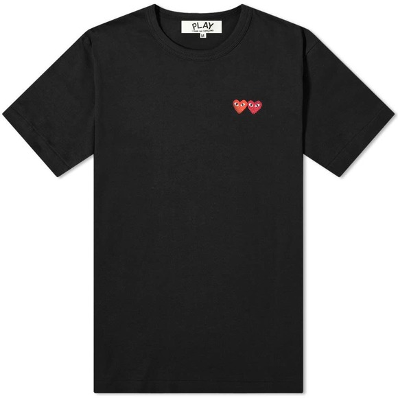 Comme des Garcons Other - Comme des Garcons Play Twin Hearts Slim Fit Jersey T-Shirt New